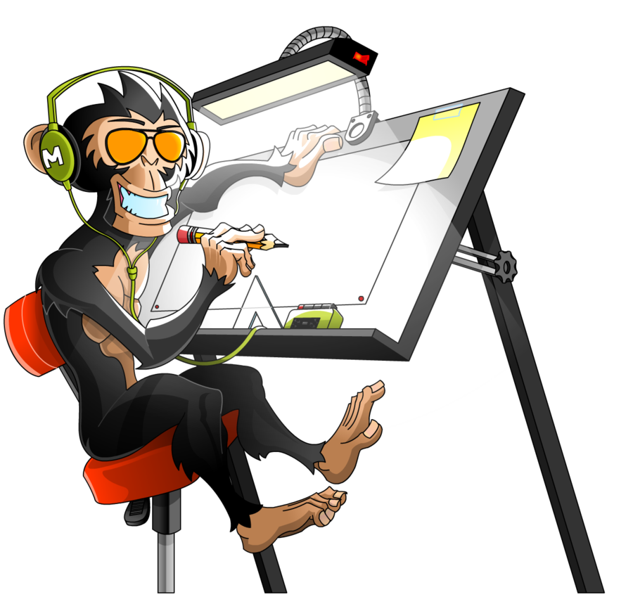 The by el mono. Drawing clipart drawing board