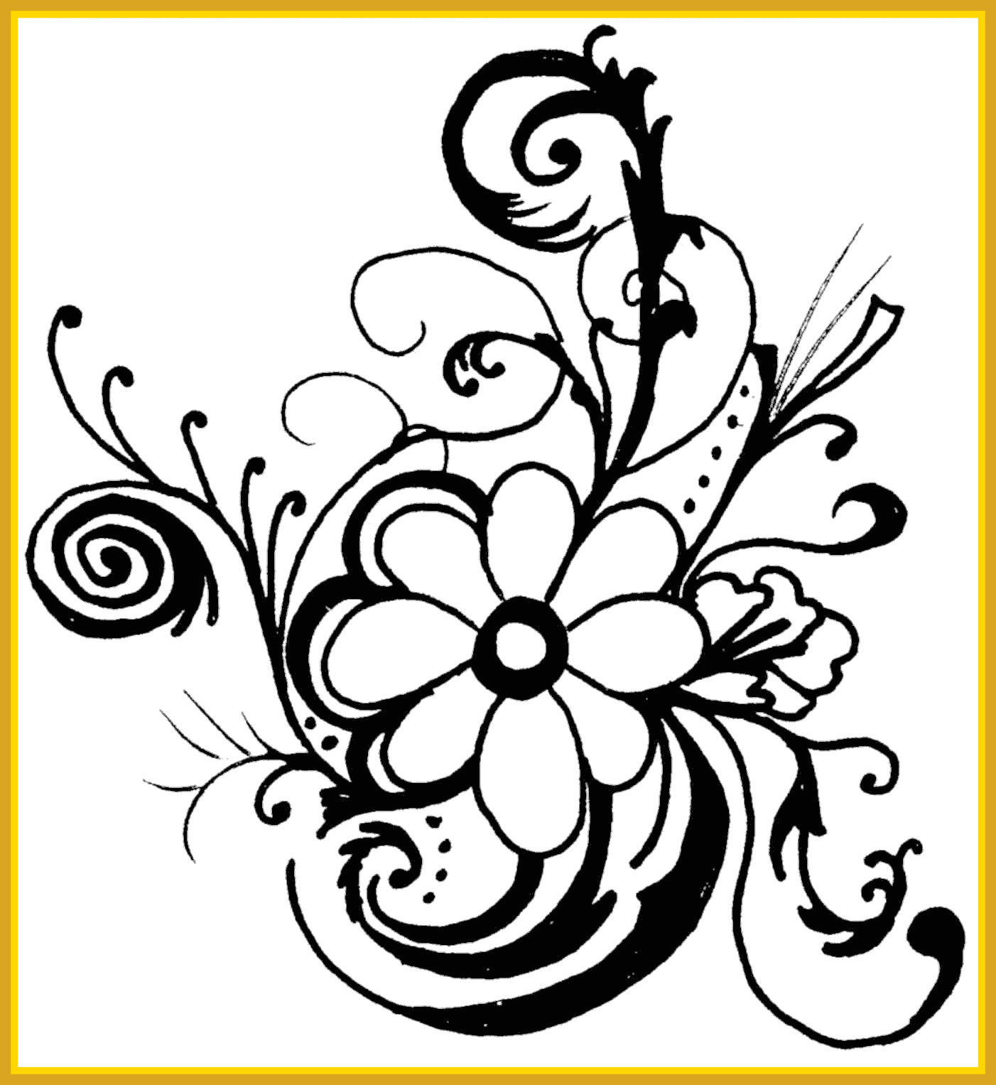 drawing clipart flower