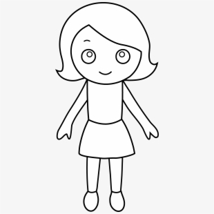 drawing clipart little girl coloring