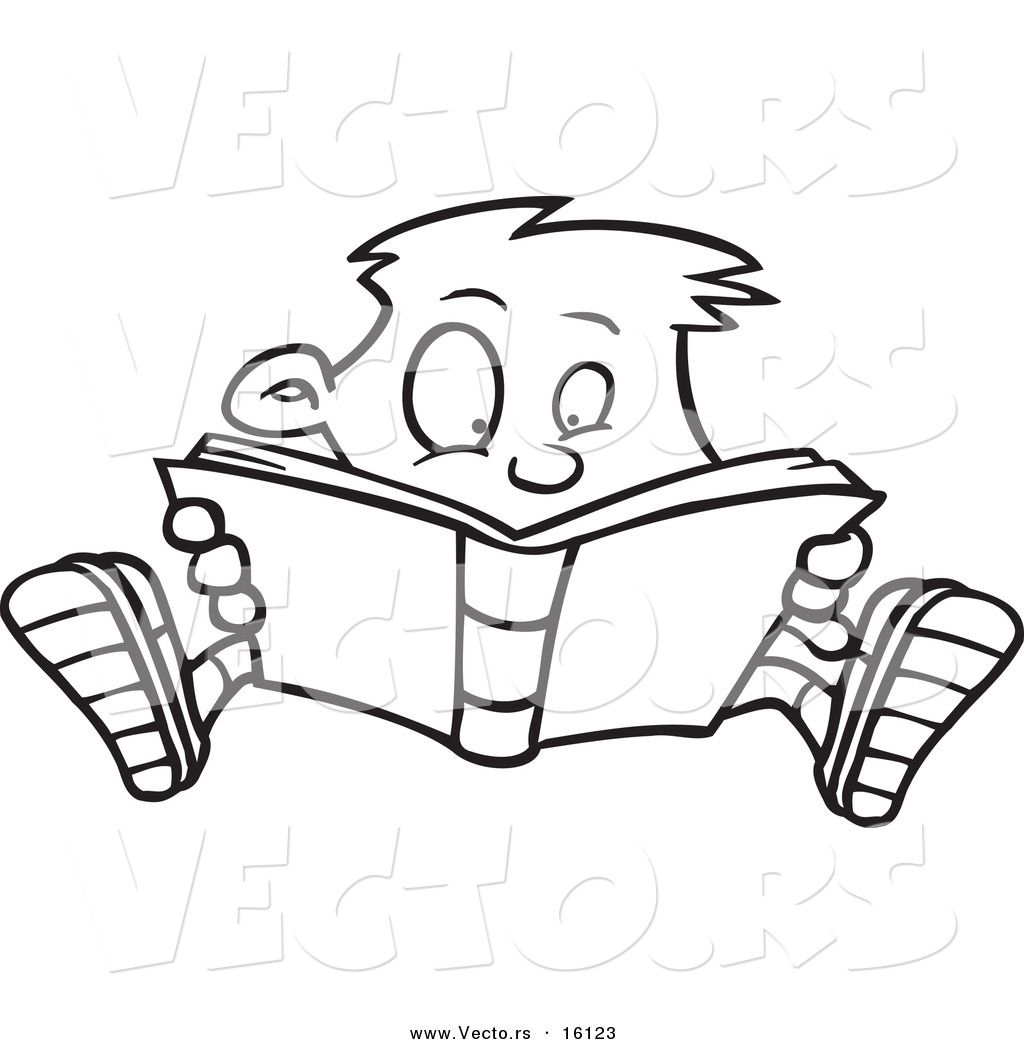 Drawings of children reading. Drawing clipart outstanding student