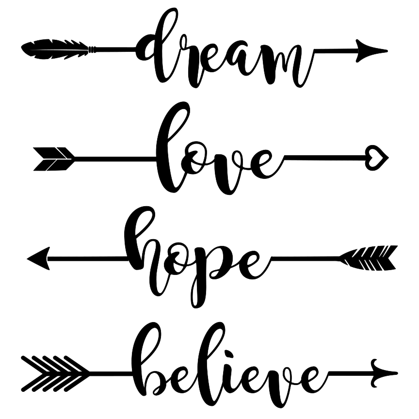 Love black and white. Dream clipart hope