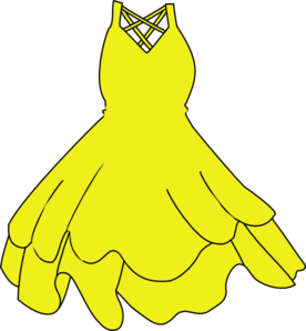 Dress clipart. Yellow clip art at