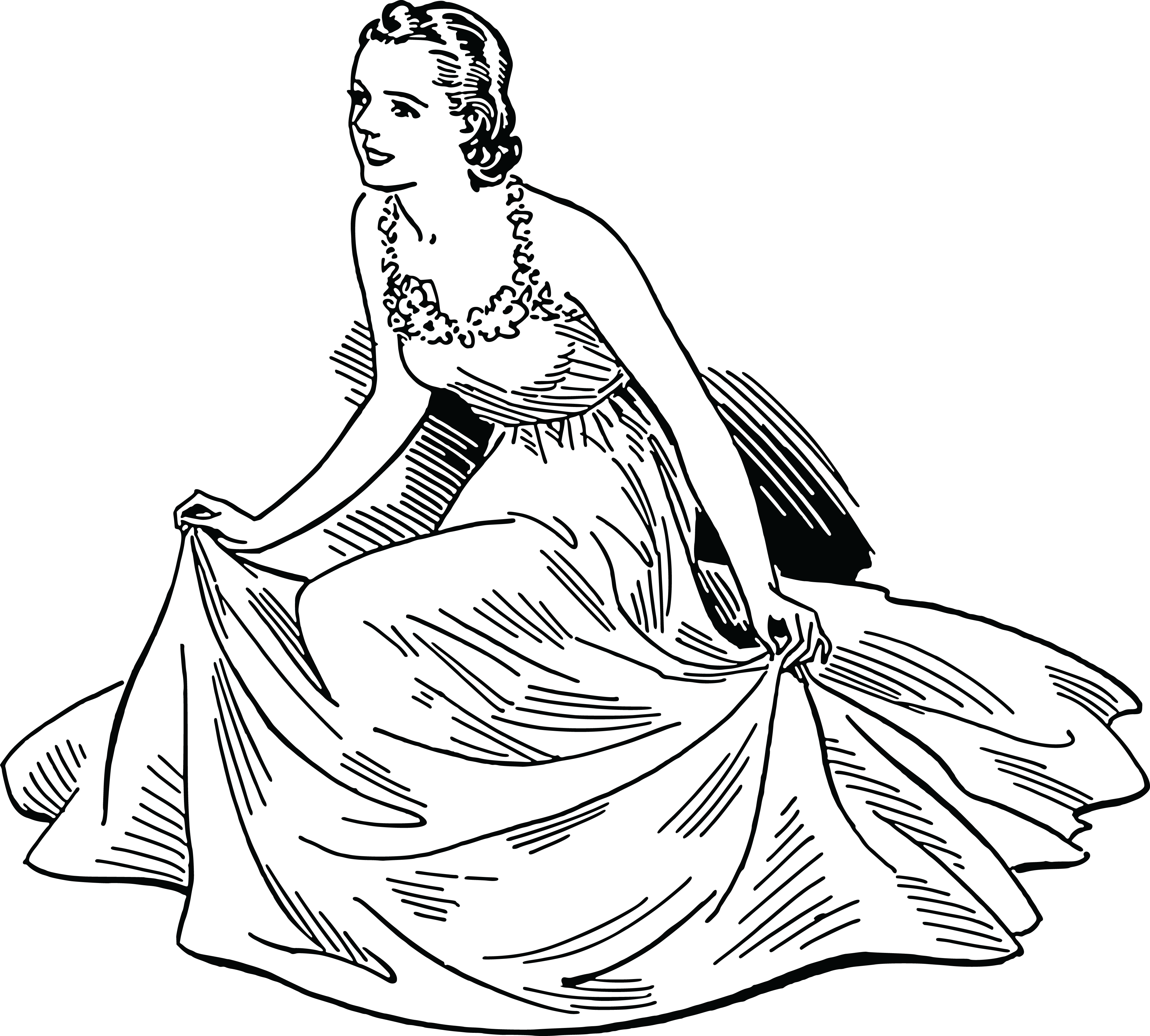 Dress clipart black and white, Dress black and white Transparent FREE
