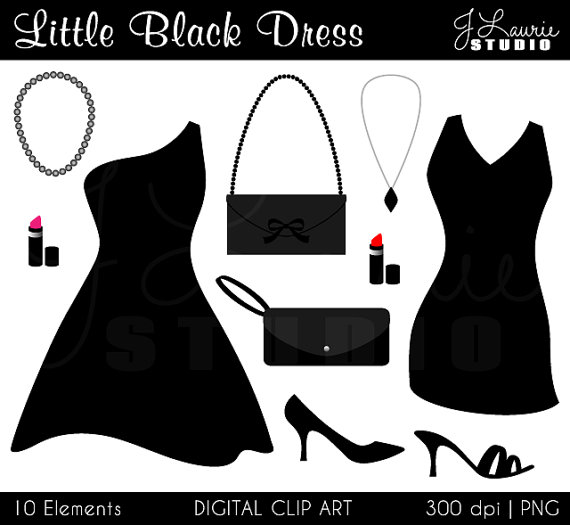 Little black digital cocktail. Dress clipart party wear