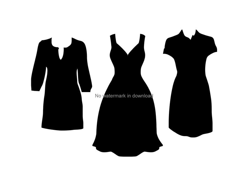 Dresses svg dxf png. Dress clipart vector