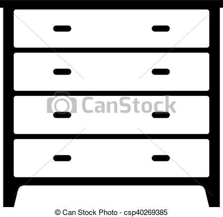 dresser clipart black and white