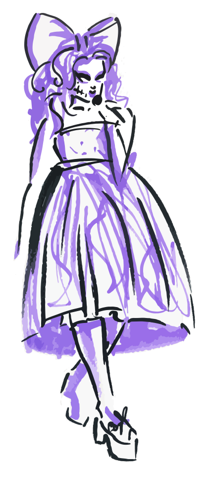 dresser clipart purple dress