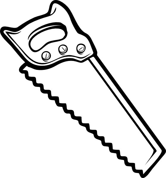 Screwdriver clipart outline. Saw black and white