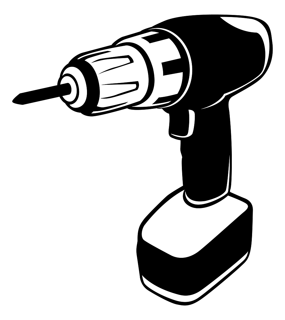 drill clipart black and white