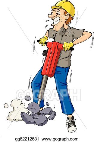 Drill clipart road. Vector stock drilling illustration