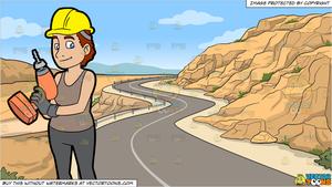 drill clipart road worker