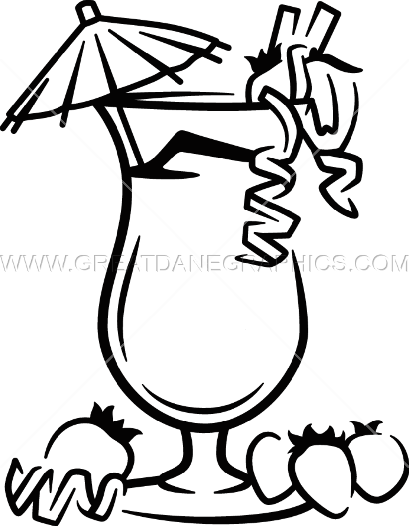 Drink clipart black and white.  collection of tropical