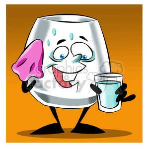 Larry the glass character. Drink clipart cartoon