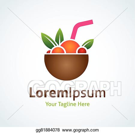 Vector art little paradise. Drink clipart exotic