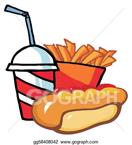 Hotdog clipart hotdog fry. Vector art hot dog
