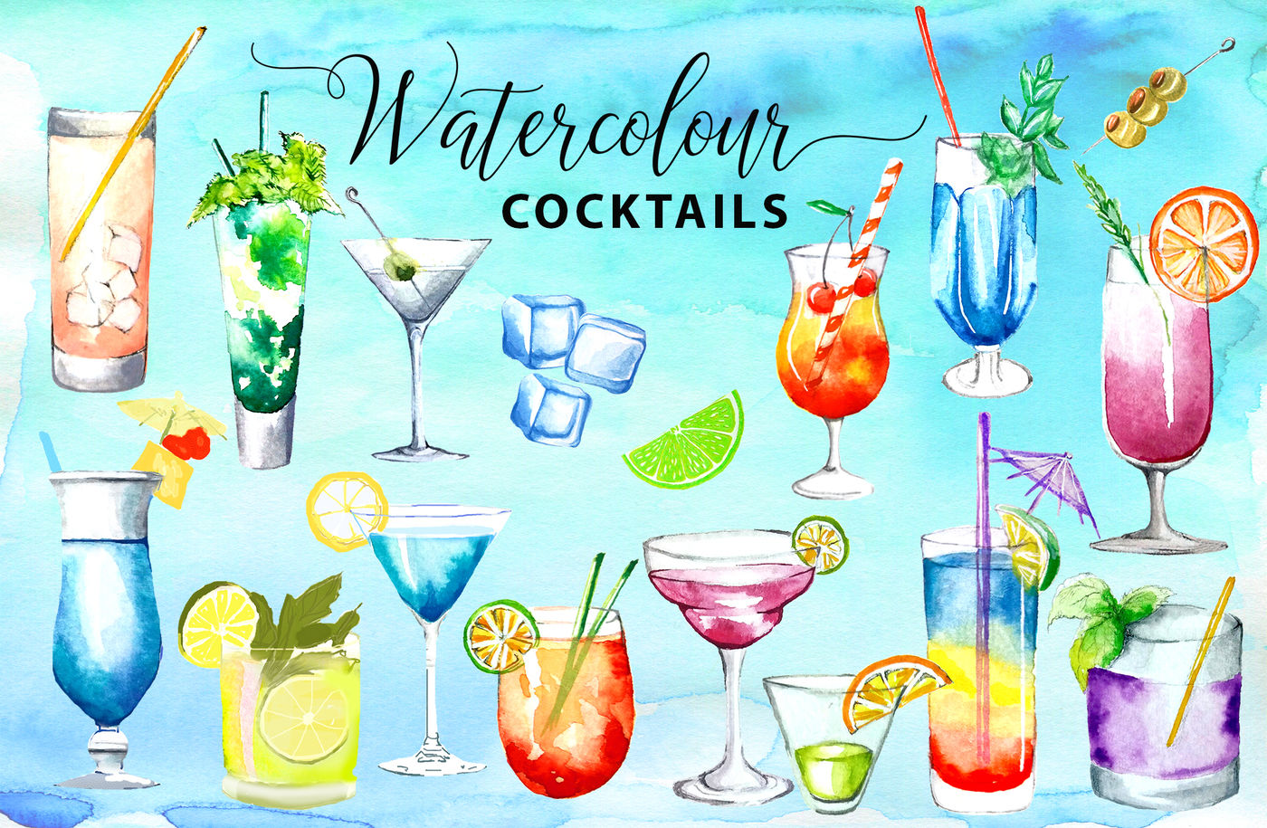 drink clipart watercolor