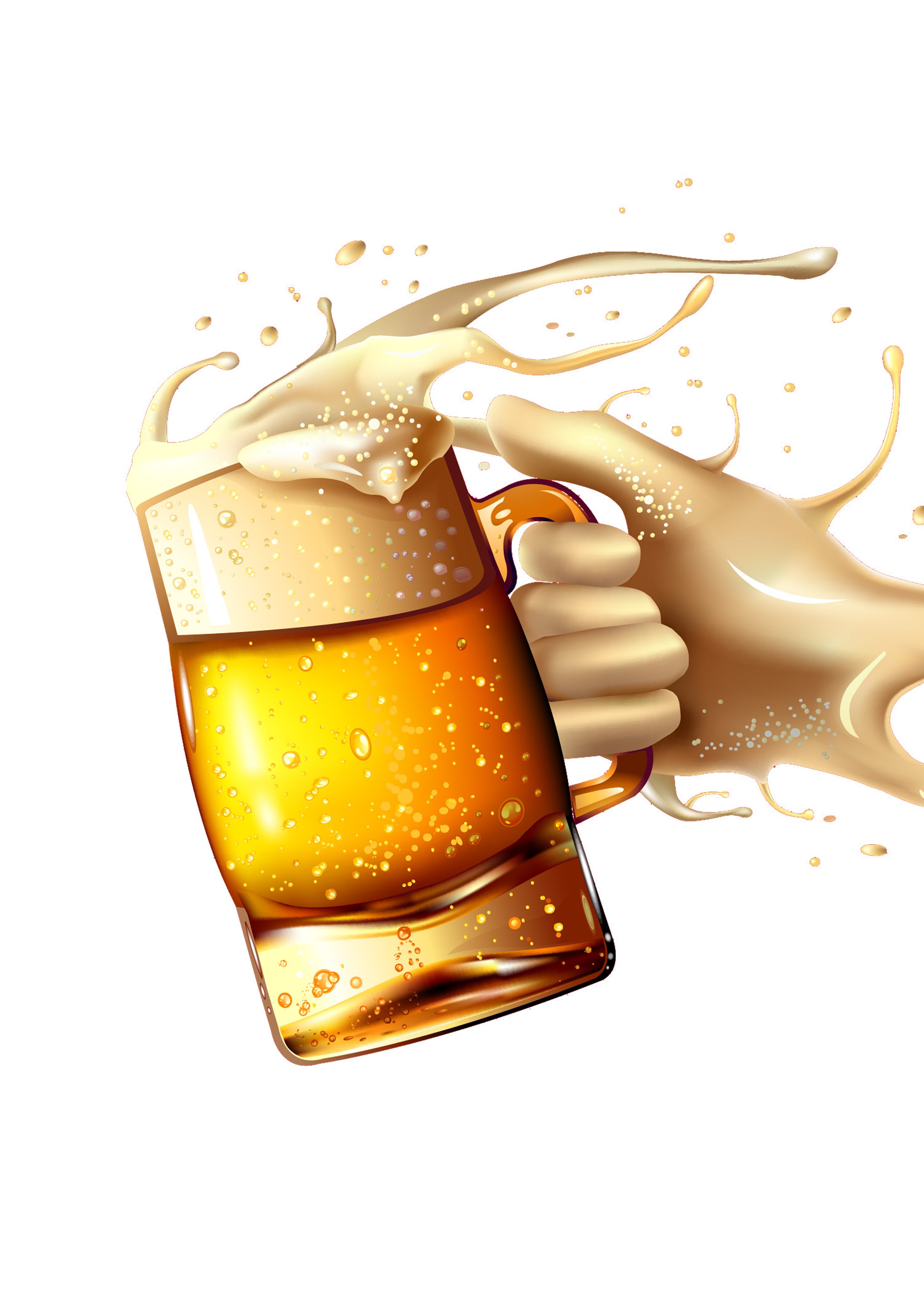 Glassware bottle transprent png. Drinking clipart beer foam