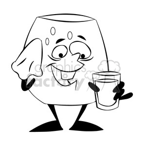 drinking clipart black and white