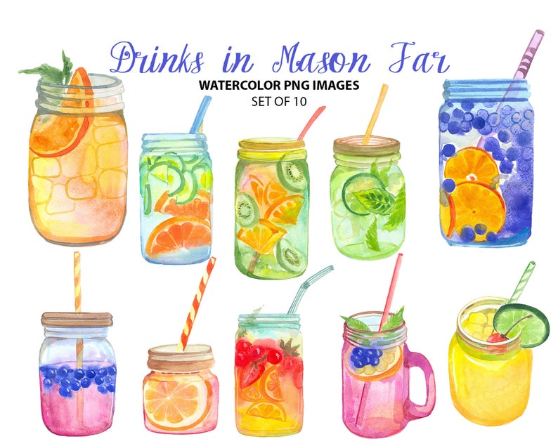 drinking clipart watercolor