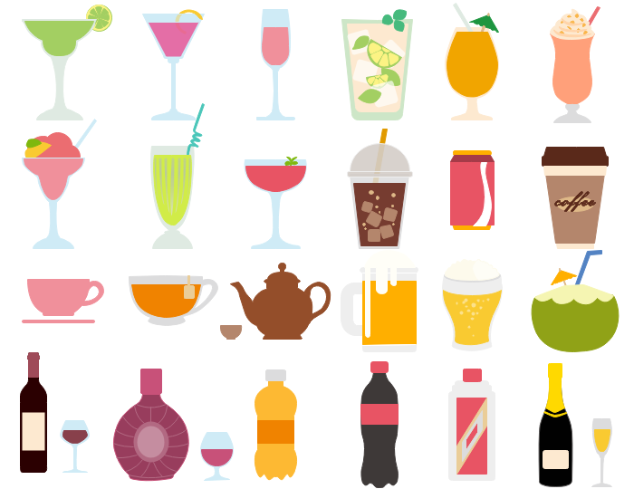 Best vector drink and. Drinks clipart
