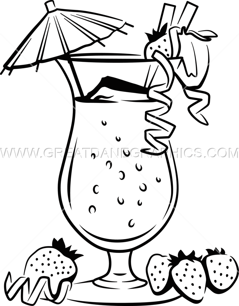 drinks clipart black and white