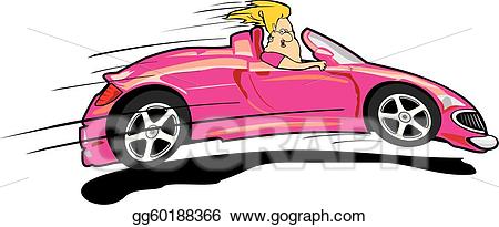 Driver clipart automobile. Vector art crazy pink