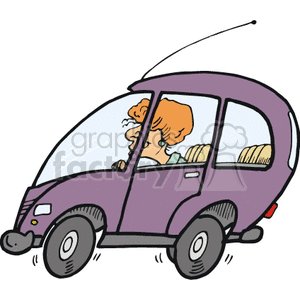 driving clipart purple car