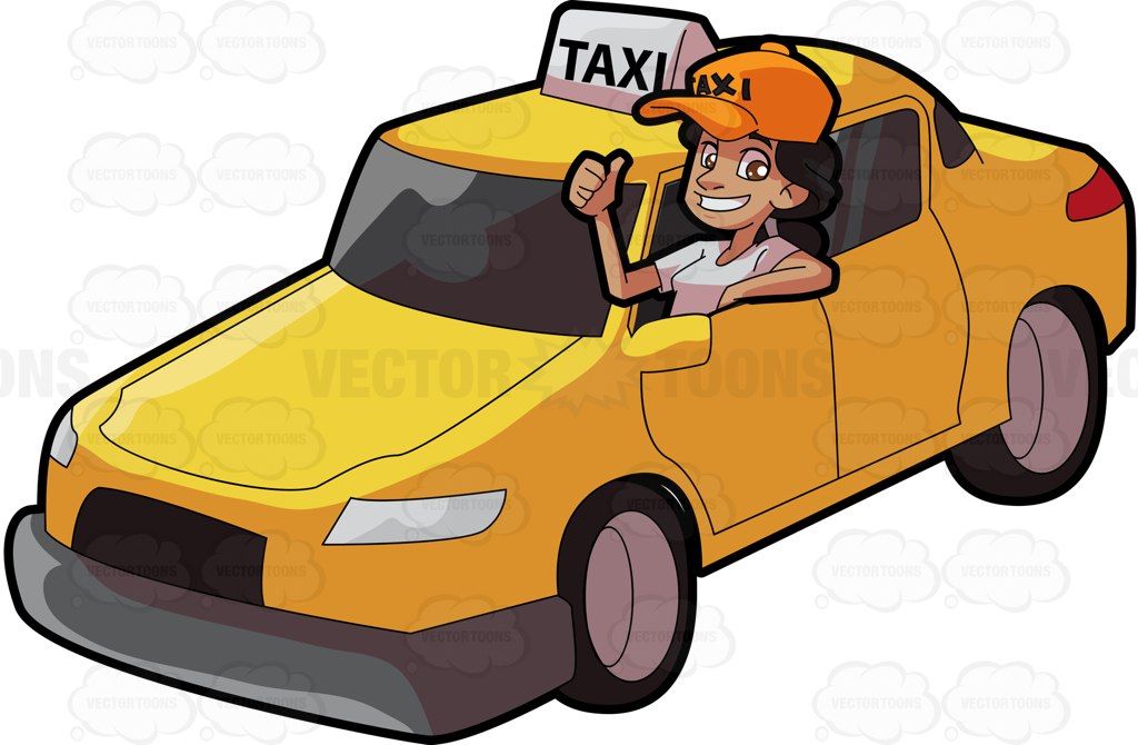 A female taxi driver. Driving clipart professional