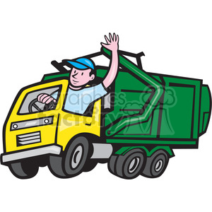 driver clipart rubbish truck