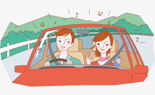 driving clipart couple