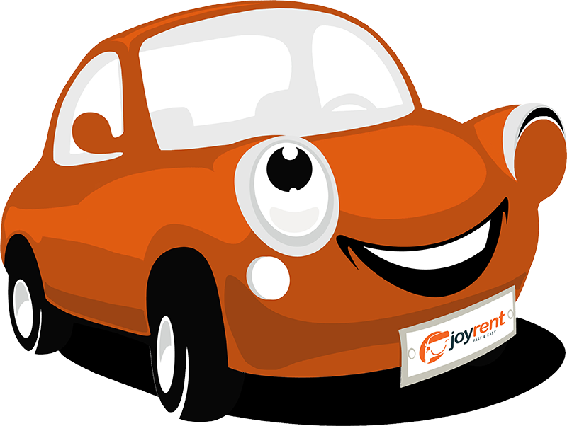 driving clipart orange car
