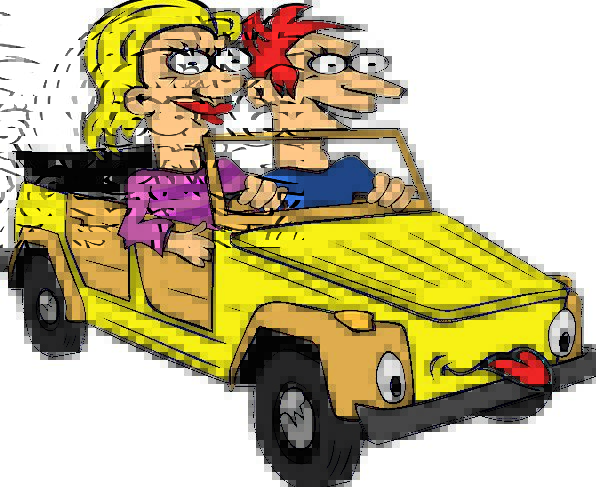 driving clipart two person