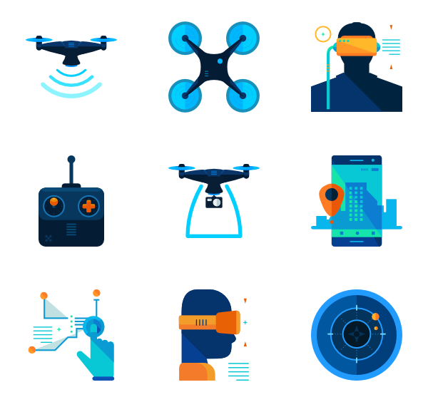 Icons free vector. Drone clipart small