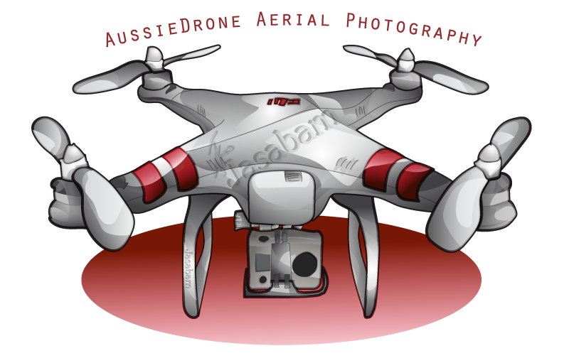 Logo for aussiedrone aerial. Drone clipart vector art
