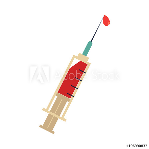 Drug clipart flu shot needle. Vector syringe flat isolated