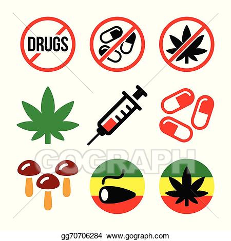 Drugs clipart illustration. Eps vector addiction marijuana