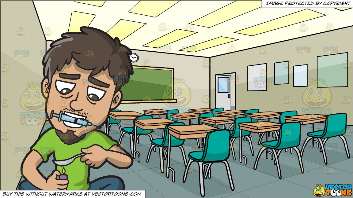 Drugs clipart school. A man heating and