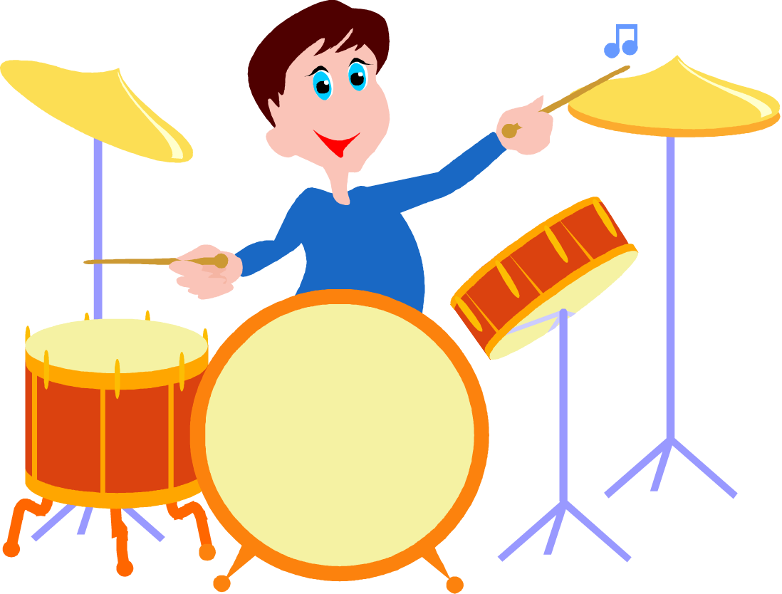 Drum clipart cartoon. Free man playing the