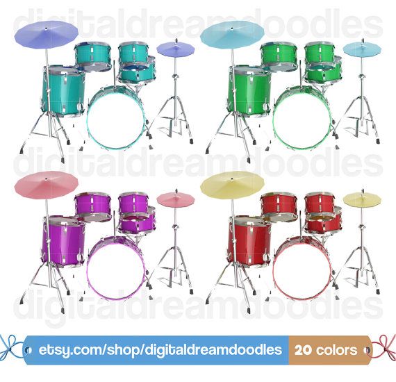 drum clipart colorful