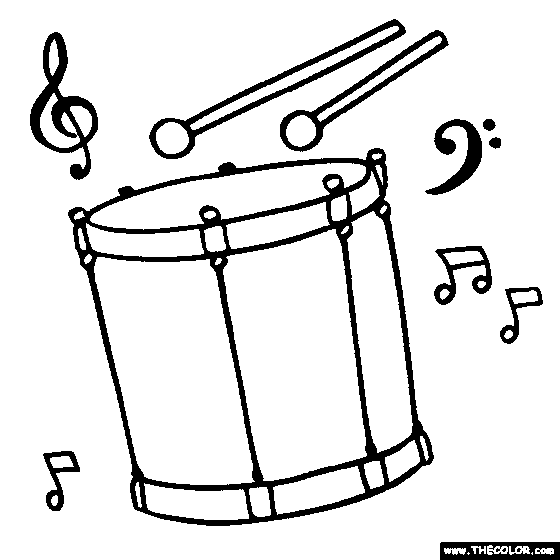 drums clipart colouring page