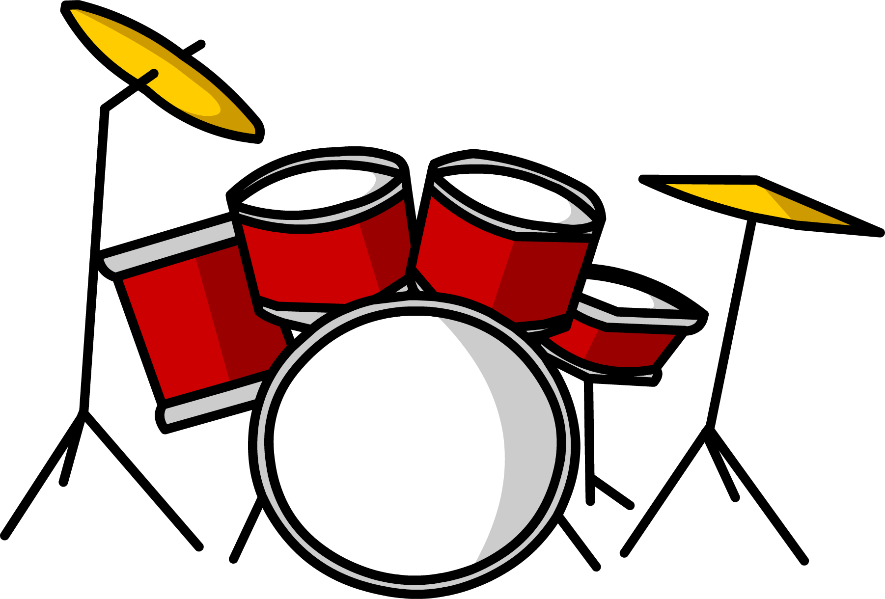 red clipart drum set