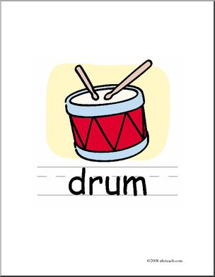 drum clipart drum word