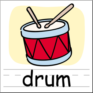 drum clipart drum word