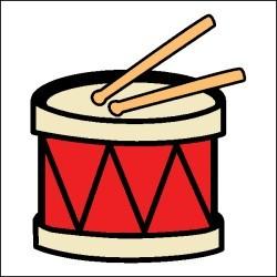drums clipart red