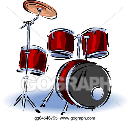 Vector illustration of drum. Drums clipart artistic