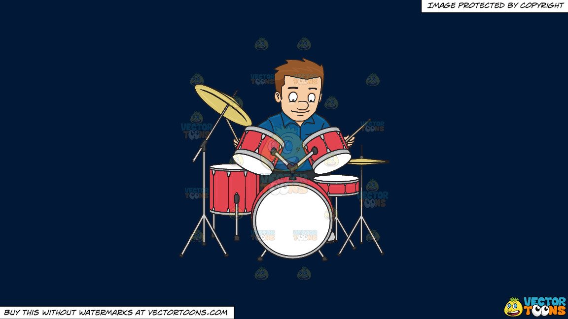 A man smirks as. Drums clipart tune