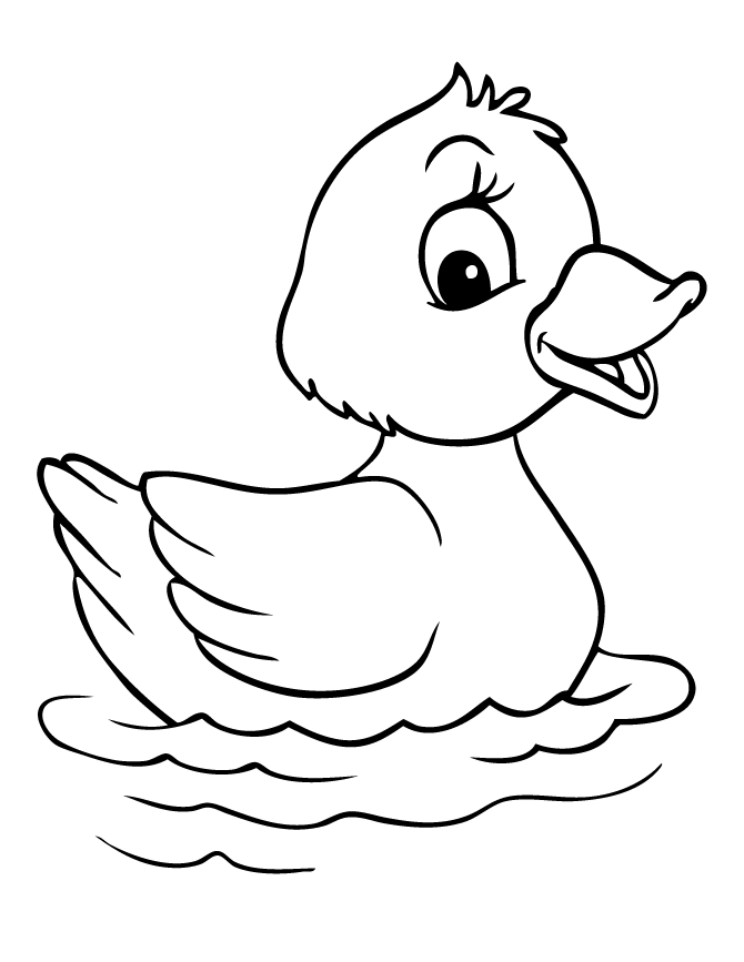 Duckling clipart colouring page. Fish coloring pages for