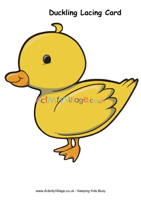 Duckling clipart kid. Lacing card 