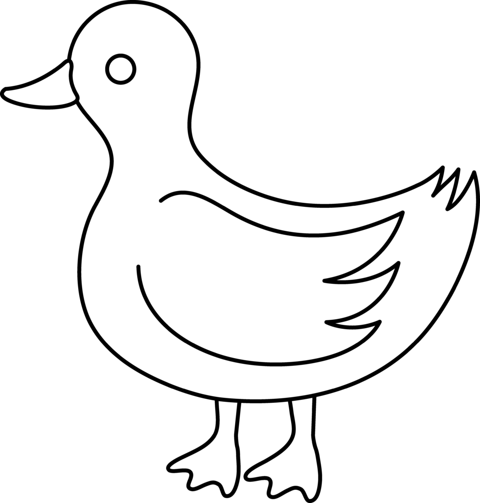 Outline of a duck. Duckling clipart simple