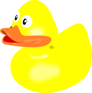 Yellow rubber duck clip. Duckling clipart toy